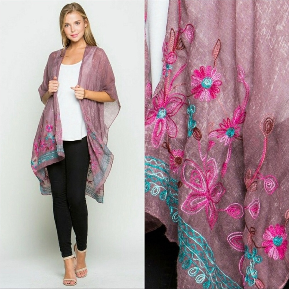 Women's Floral Embroidered Shrugs - Picture 4 of 7